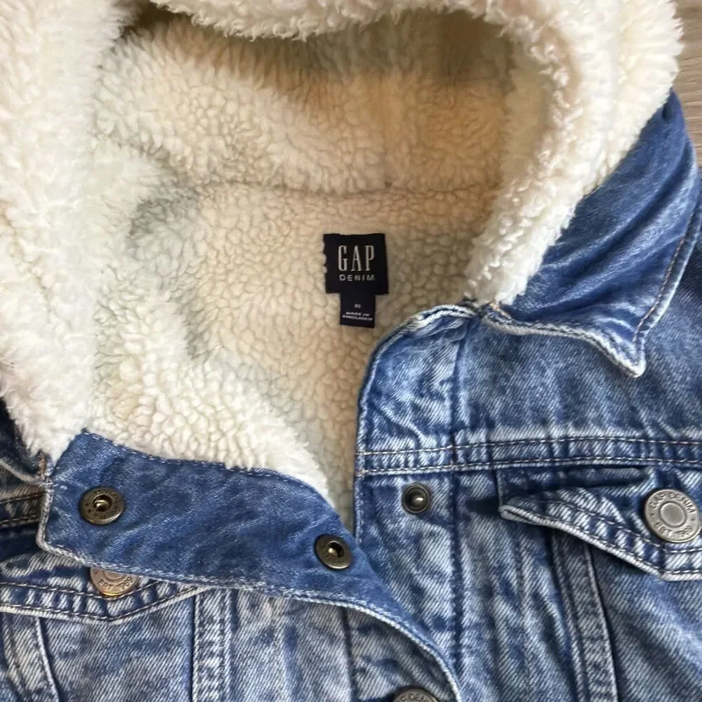 Gap Kids Sherpa-Lined Denim Jacket, M